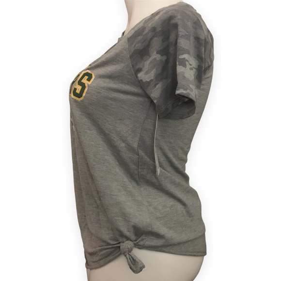 NWT: NFL Green Bay Packers | Camo Short-Sleeve T-Shirt with Knot | Sz Juniors L - Picture 5 of 10